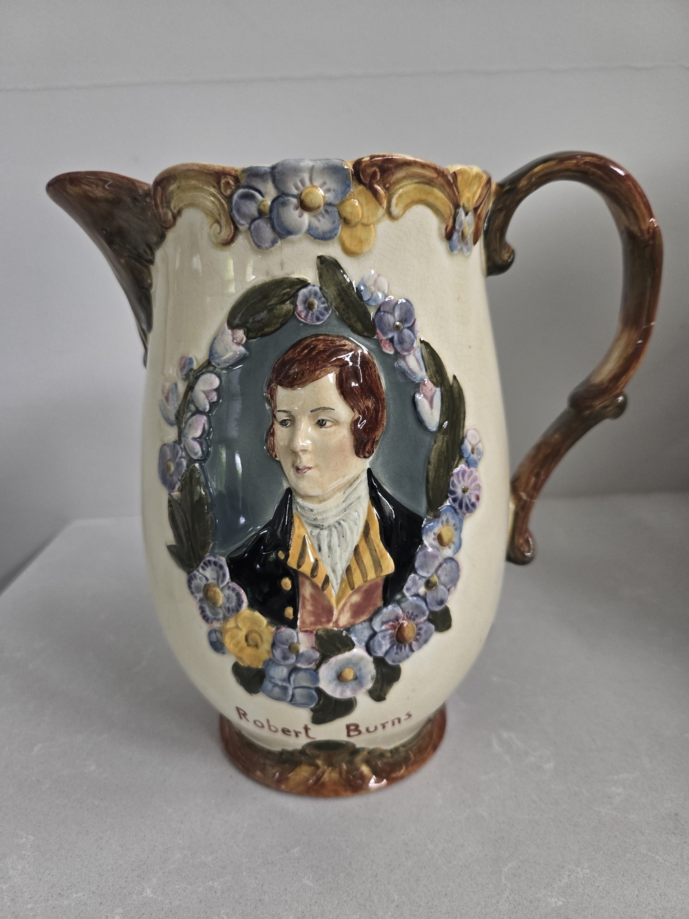 Beswick Ware England ROBERT BURNS Ceramic Pitcher 1045-2 Vintage